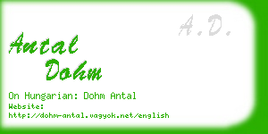 antal dohm business card